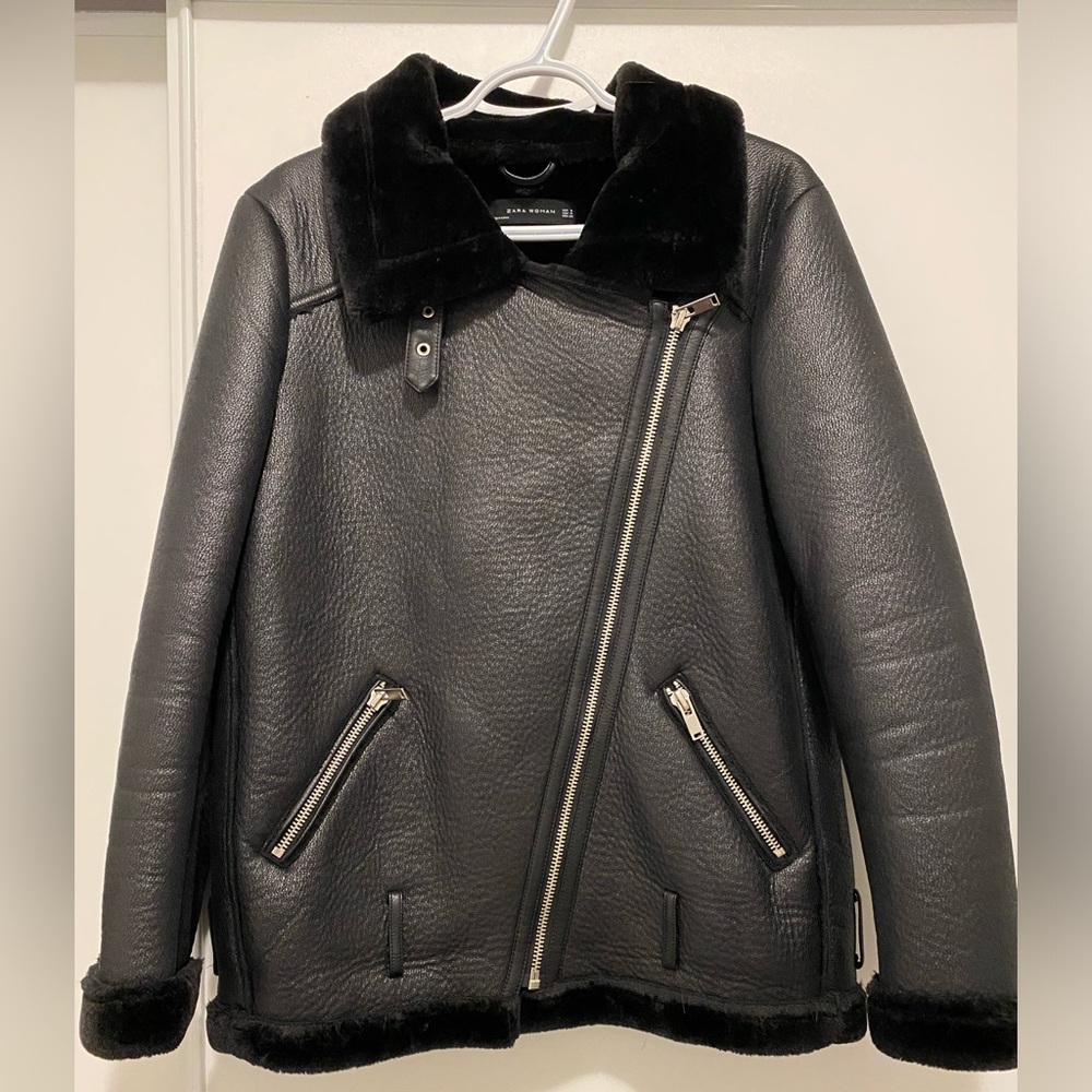 Zara faux fur mustang jacket